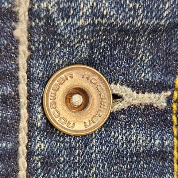 Y2K Rocawear Denim Jacket Vintage Hip-Hop Streetwear Oversized Jay-Z Era Mens 5X - Picture 5 of 12